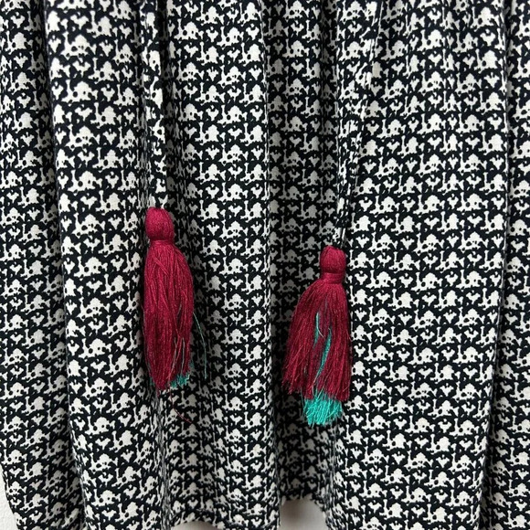 THML Top Womens Small Multicolor Floral Embroidered Tassel Crochet Ladies - Picture 5 of 13